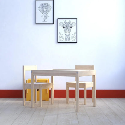 Kids Writing Table: Kids 3 Piece Rectangular and Chair Set