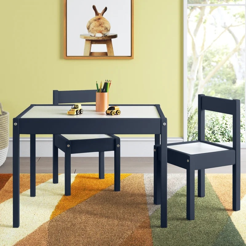 Kids Writing Table: Kids 3 Piece Rectangular and Chair Set