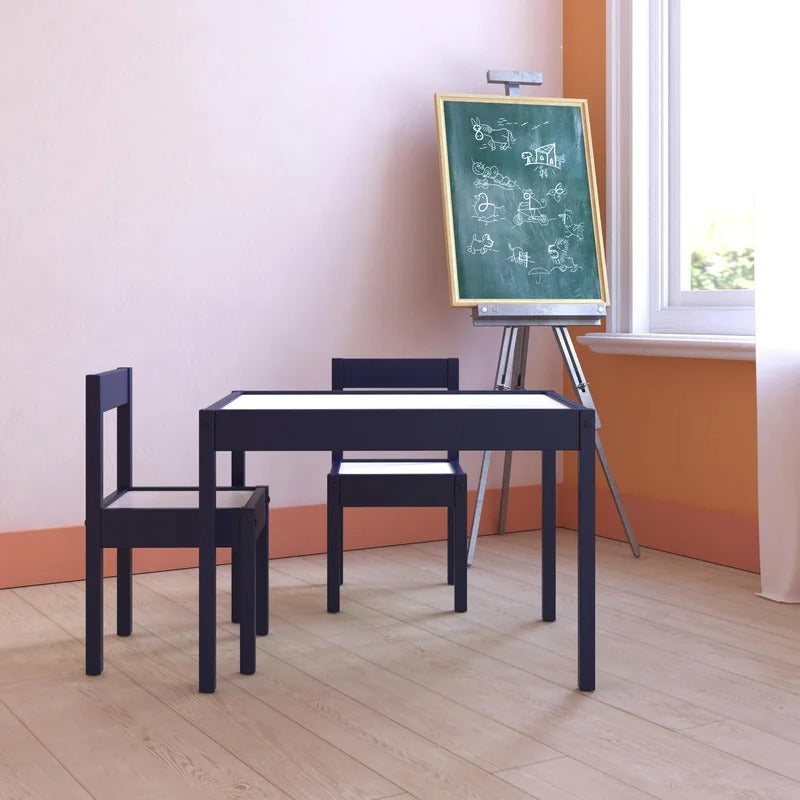 Kids Writing Table: Kids 3 Piece Rectangular and Chair Set