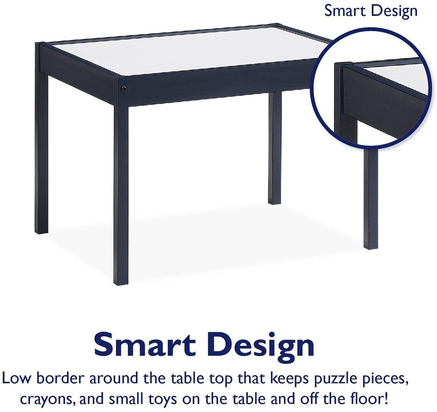 Kids Writing Table: Kids 3 Piece Rectangular and Chair Set