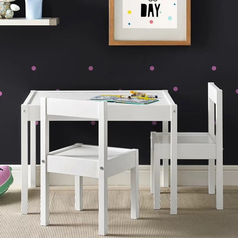 Kids Writing Table: Kids 3 Piece Rectangular and Chair Set