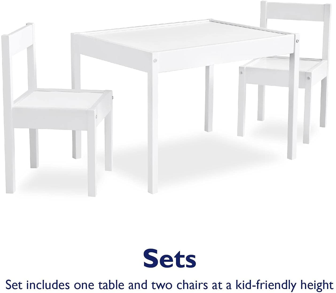 Kids Writing Table: Kids 3 Piece Rectangular and Chair Set