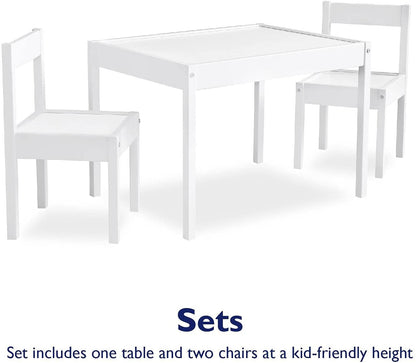 Kids Writing Table: Kids 3 Piece Rectangular and Chair Set