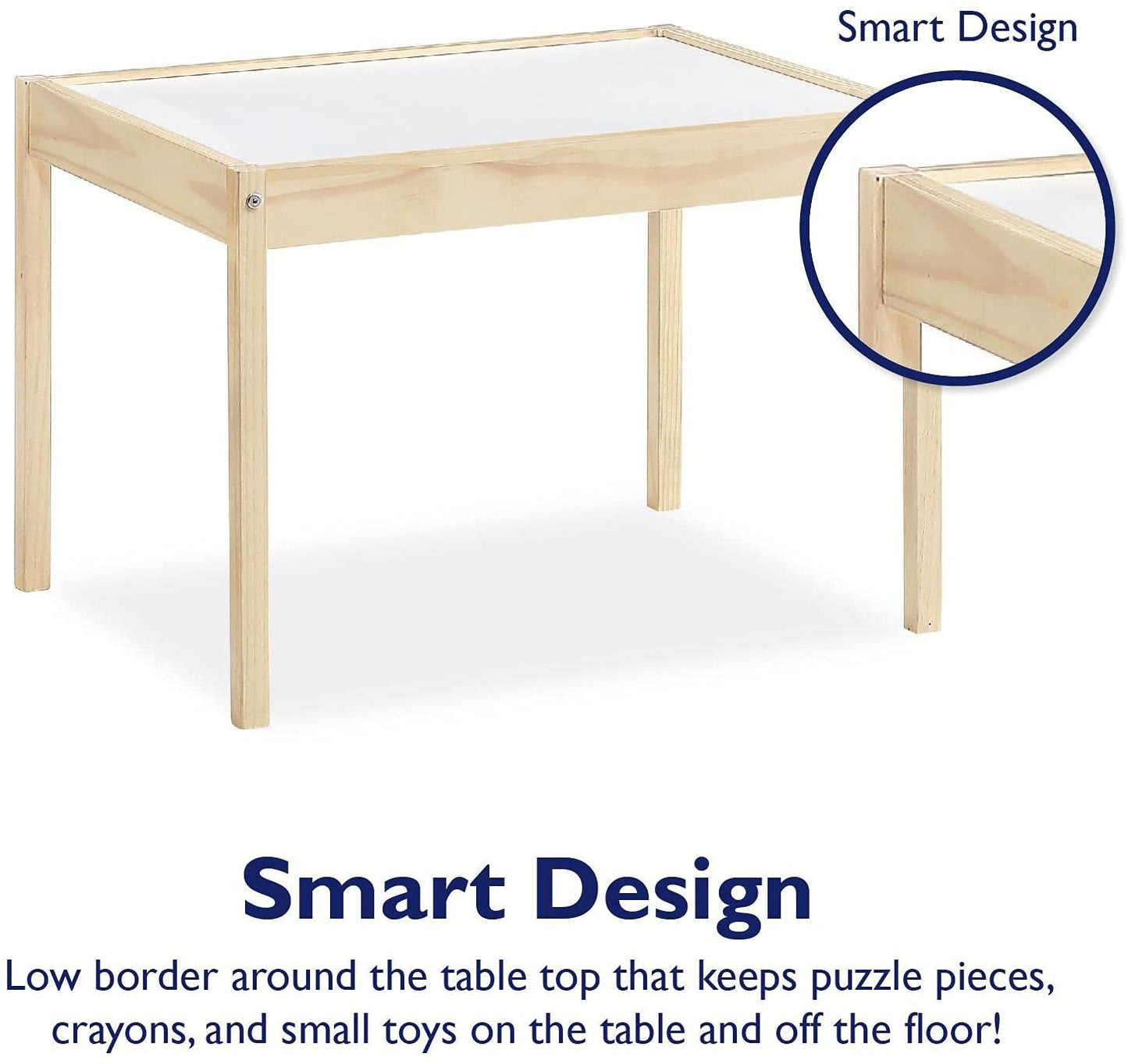 Kids Writing Table: Kids 3 Piece Rectangular and Chair Set