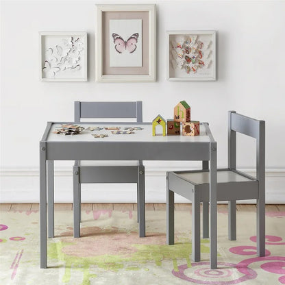 Kids Writing Table: Kids 3 Piece Rectangular and Chair Set