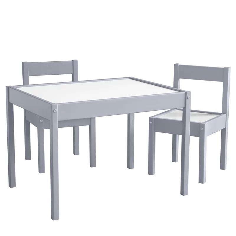 Kids Writing Table: Kids 3 Piece Rectangular and Chair Set