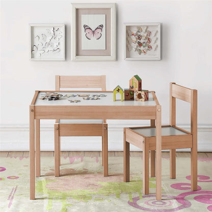 Kids Writing Table: Kids 3 Piece Rectangular and Chair Set