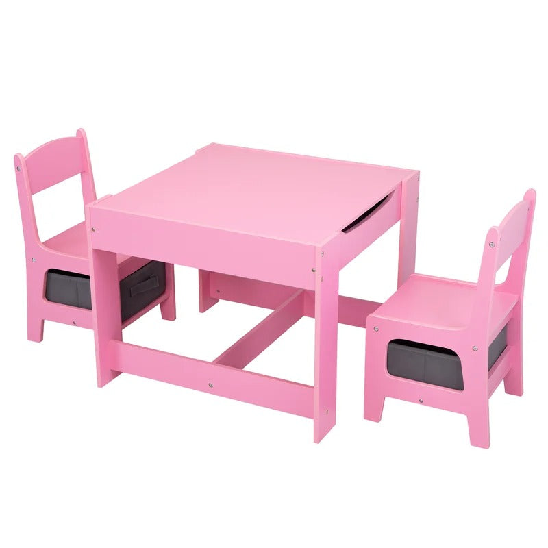 Kids Writing Table: Kids 3 Piece Square Play / Activity Table and Chair Set