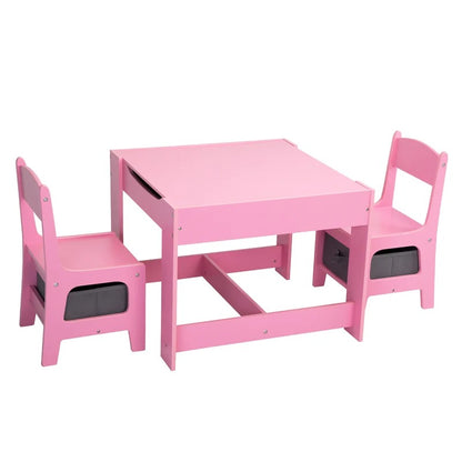 Kids Writing Table: Kids 3 Piece Square Play / Activity Table and Chair Set