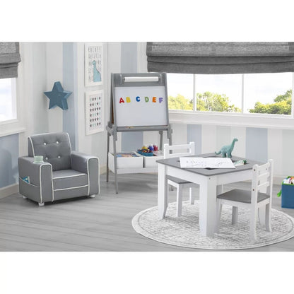 Kids Writing Table: Kids 3 Piece Square and Chair Set