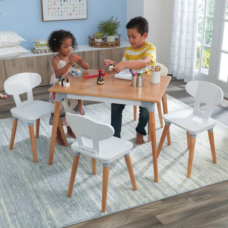 Kids Writing Table: Kids 5 Piece Rectangular Play / Activity Table and Chair Set