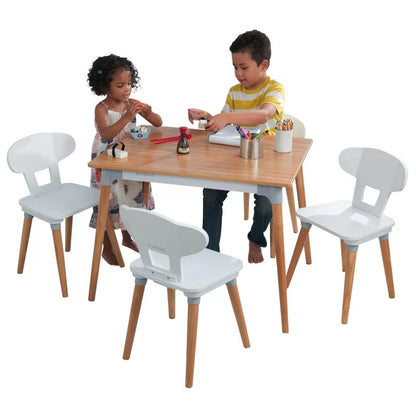 Kids Writing Table: Kids 5 Piece Rectangular Play / Activity Table and Chair Set