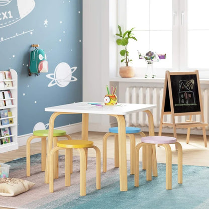 Kids Writing Table: Kids 5 Piece Square Play / Activity Table and Chair Set