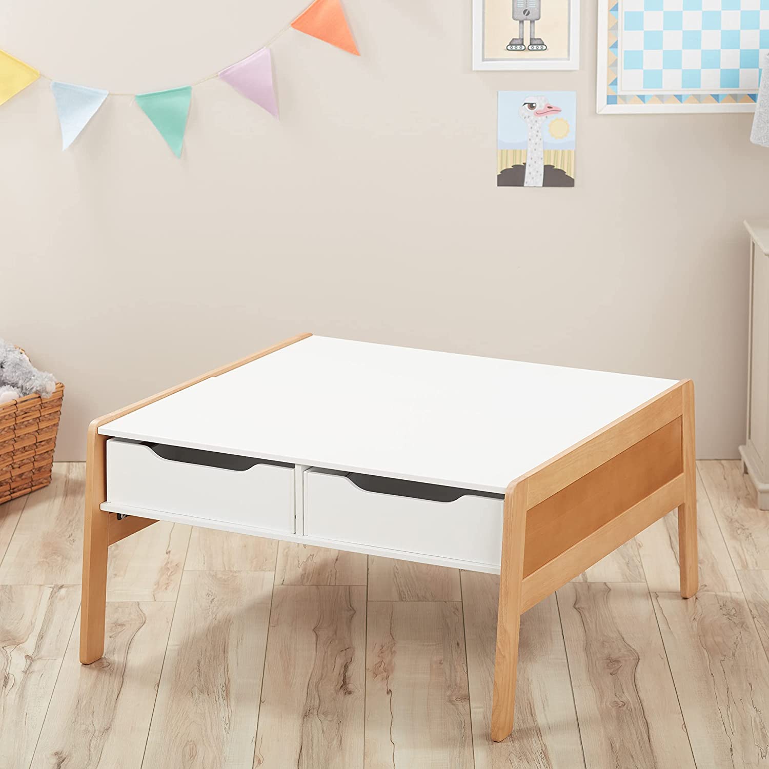 Kids Writing Table: Kids Rectangular Arts And Crafts Table and Chair Set