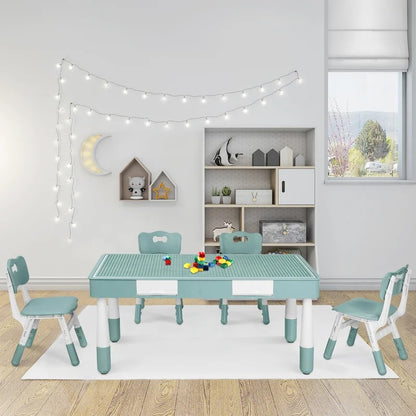 Kids Writing Table: Kids Rectangular Play / Activity Table and Chair Set