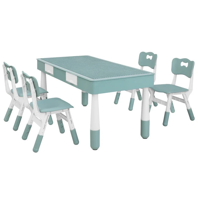 Kids Writing Table: Kids Rectangular Play / Activity Table and Chair Set