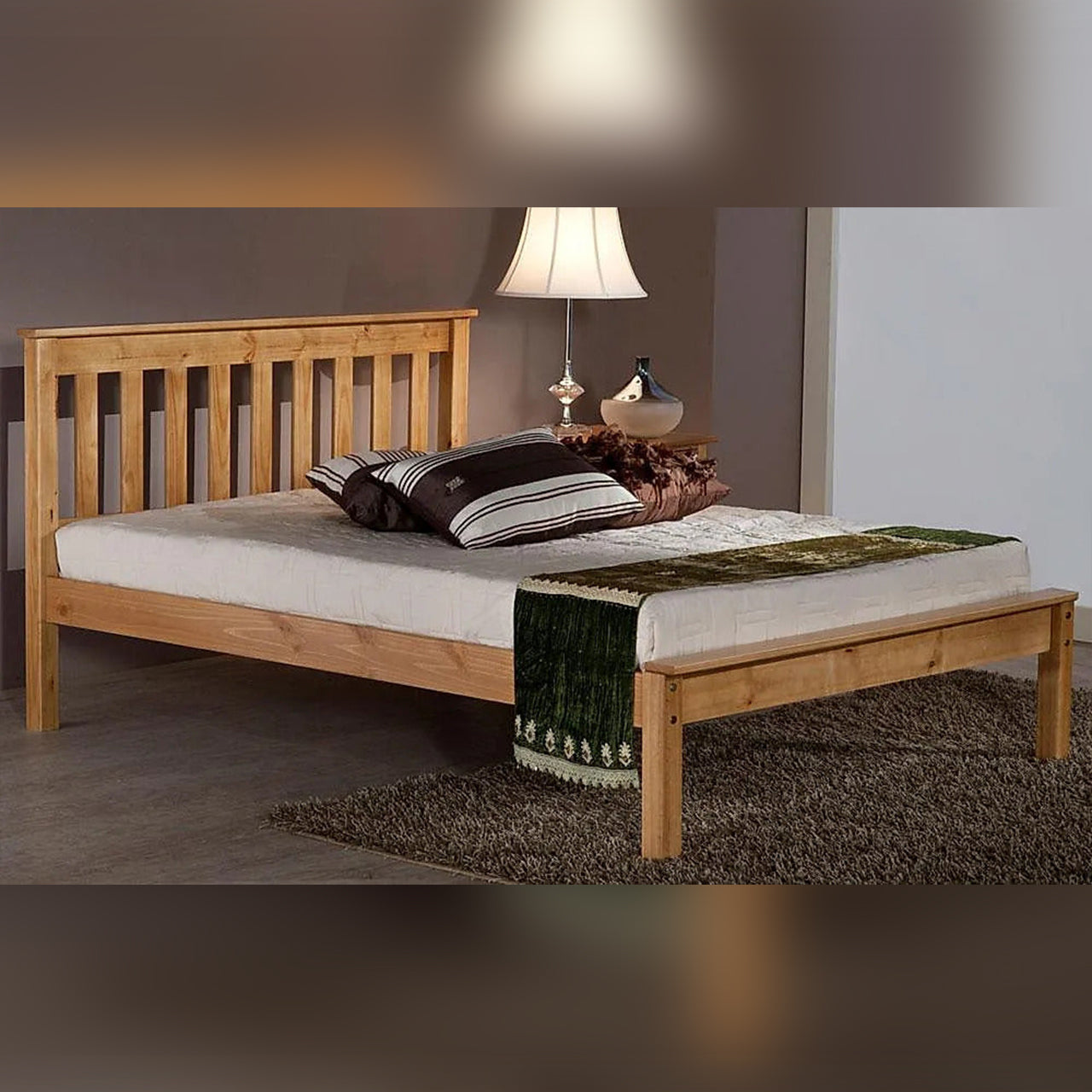 King Size Bed Antique Pine Wooden King Size Bed