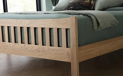 King Size Bed: Solid Oak Wooden King Size Double Bed