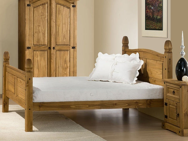 King Size Bed Wooden King Size Bed with High Foot End