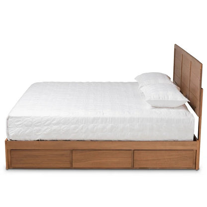 King Size Bed: Wooden Platform Bed With Storage 