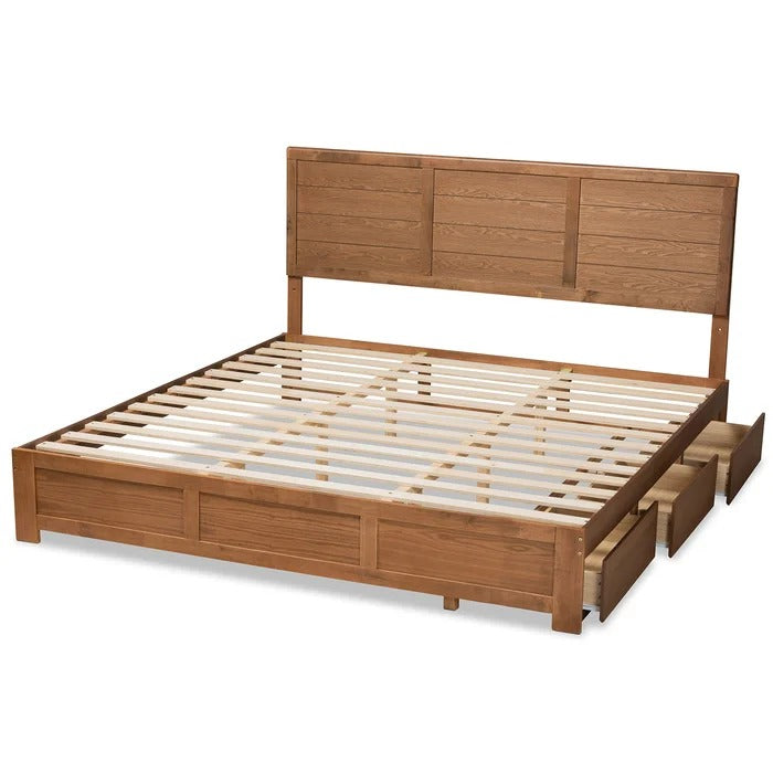 King Size Bed: Wooden Platform Bed With Storage – GKW Retail