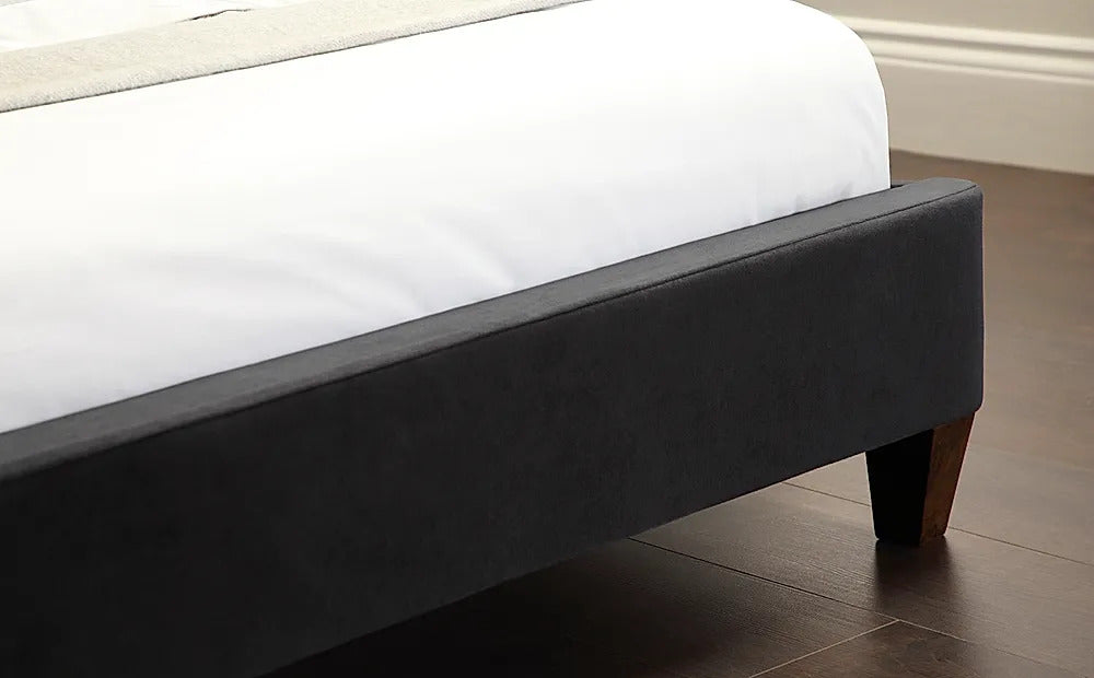 King Size:  Berton Black Velvet Double Bed
