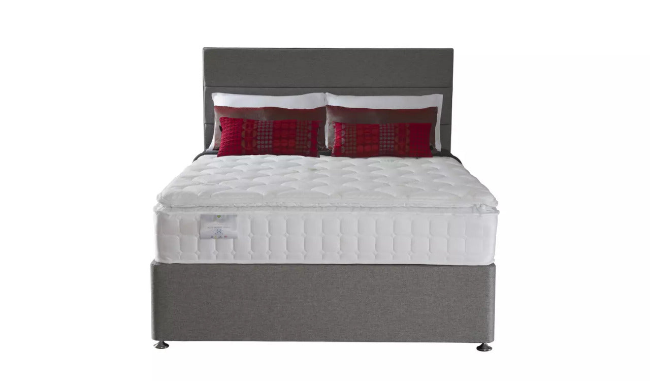 King Size: Grey 2 Drawer King Size Bed