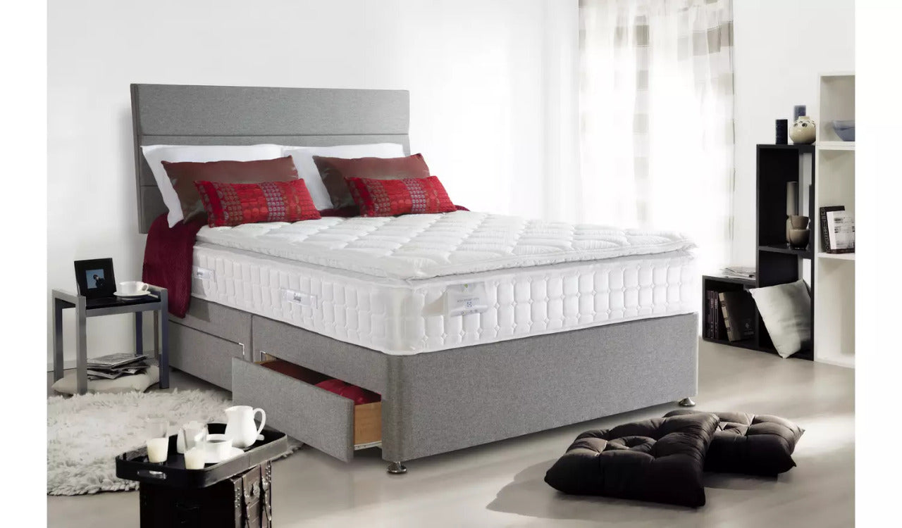 King Size: Grey 2 Drawer King Size Bed