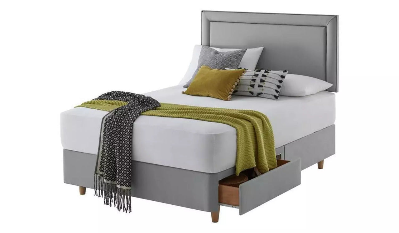 King Size: Slate Grey 2 Drawer King Size Bed