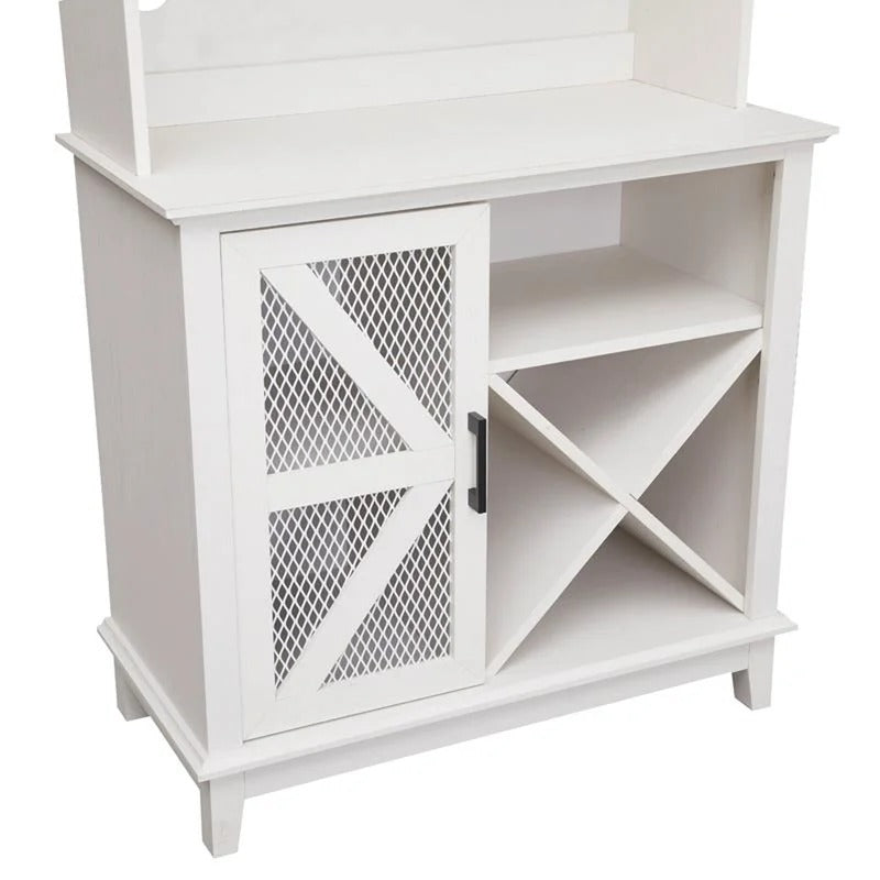 Kitchen Cabinet: 72" Kitchen Pantry Hutch Cabinet(White)