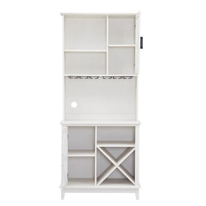 Kitchen Cabinet: 72" Kitchen Pantry Hutch Cabinet(White)