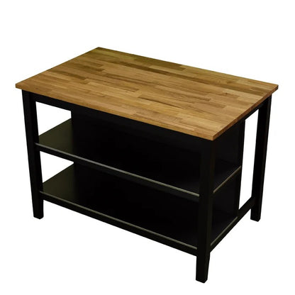 Kitchen Island Table: 49.6'' Wide Kitchen Island with Solid Wood Top