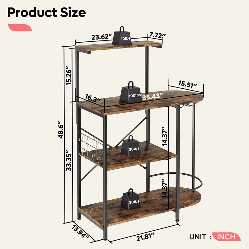 Kitchen Racks: 35.43'' Steel Standard Baker's Rack