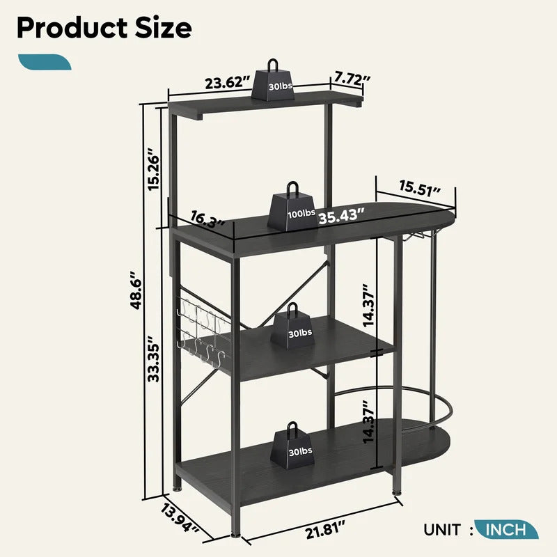 Kitchen Racks: 35.43'' Steel Standard Baker's Rack