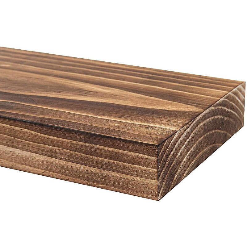 Kitchen Shelves : 2 Piece Pine Solid Wood Floating Shelf (Set of 2)