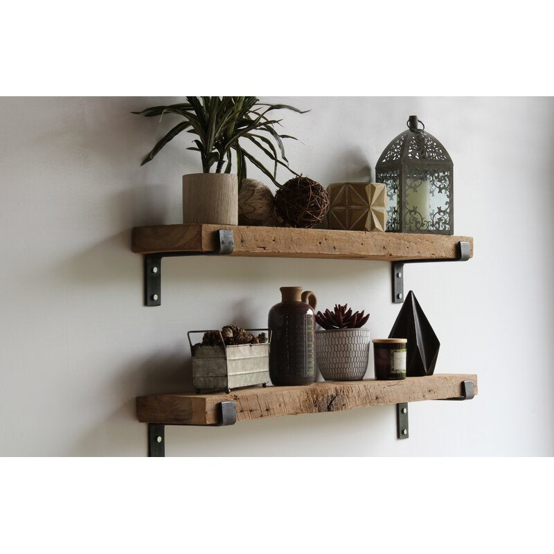 Kitchen Shelves : 2 Piece Solid Wood Accent Shelf
