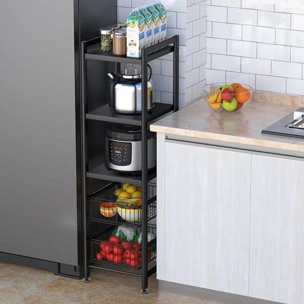 Kitchen Shelves: Barlette 47.7" H x 11.8" W x 14.9" D Shelving Unit