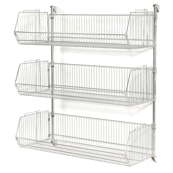 Kitchen Shelves: Lequine Wall Mount Basket 3 Shelf Shelving Unit