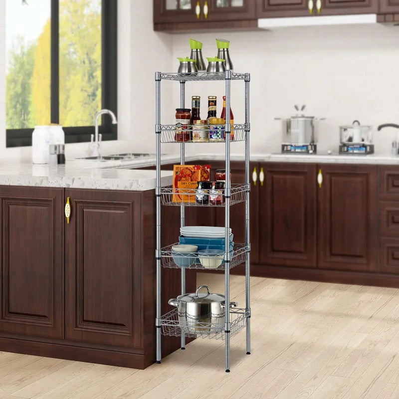 Kitchen Shelves: Lexani 51.18" H x 13.38" W x 13.38" D Modern Unit