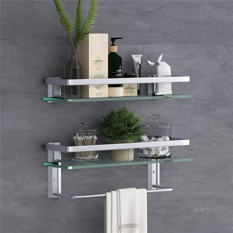 Kitchen Shelves : Rustproof Metal Wall Mounted Storage Shelves 2-Tier For Kitchen Bathroom