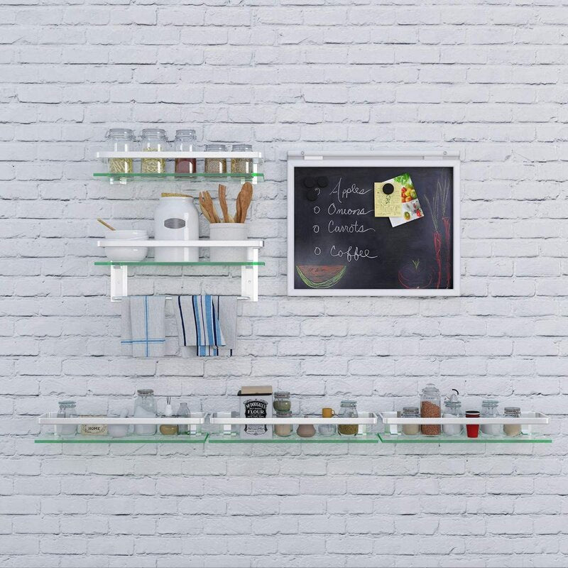 Kitchen Shelves : Rustproof Metal Wall Mounted Storage Shelves 2-Tier For Kitchen Bathroom