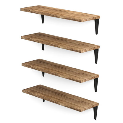 Kitchen Shelves: Solid Wood Bracket Shelf Kitchen & Wall Shelves