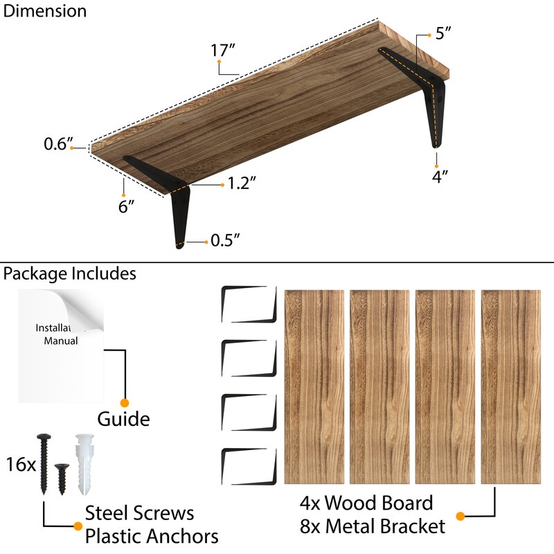 Kitchen Shelves: Solid Wooden Showcase Bracket Shelf Kitchen & Wall Sh ...