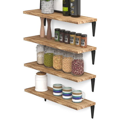 Kitchen Shelves: Solid Wood Bracket Shelf Kitchen & Wall Shelves