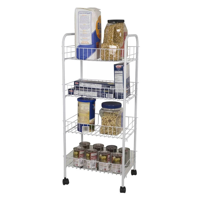 Kitchen Trolley: 15.3'' Stainless Steel Kitchen Cart and Locking Wheels