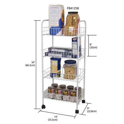 Kitchen Trolley: 15.3'' Stainless Steel Kitchen Cart and Locking Wheels