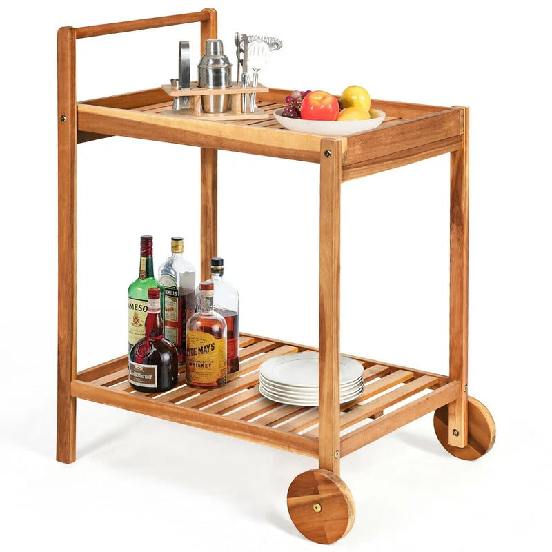 Kitchen Trolley: 25'' Solid Wood Kitchen Cart