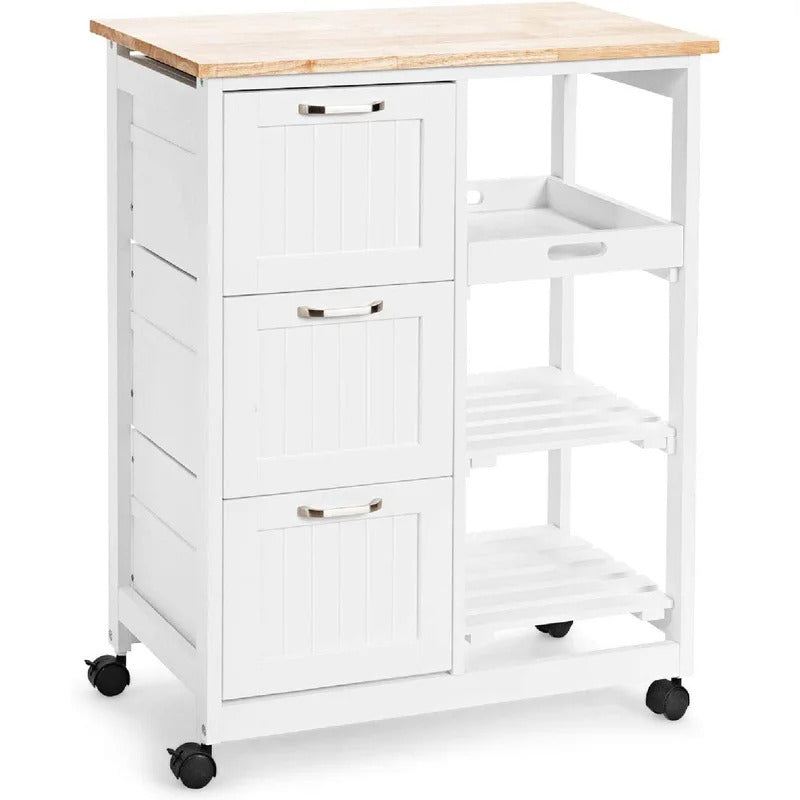 Kitchen Trolley: 26.5'' with Locking Wheels