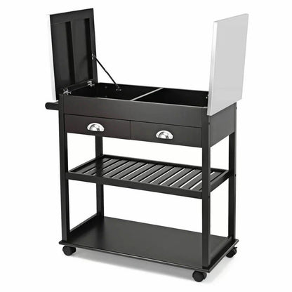 Kitchen Trolley: 34.5'' Kitchen Cart with Stainless Steel Top