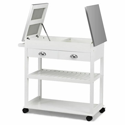 Kitchen Trolley: 34.5'' Kitchen Cart with Stainless Steel Top